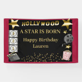 Black Red Gold Hollywood A Star is geboren op Birt Spandoek (Horizontaal)