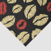 Black Red Gold Lips Birthday Tissuepapier (Detail)