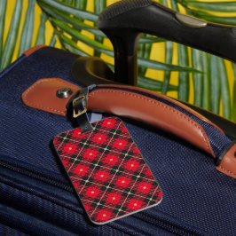 Black Red Gold Lumberjack Pset Patroon Bagagelabel