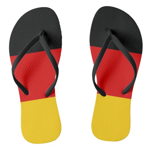 Black Red Gold Stripes Teenslippers (Voetbed)