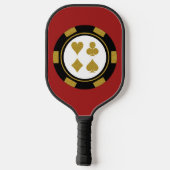 Black Red Gold White Las Vegas Casino Poker Chip Pickleball Paddle (Achterkant)