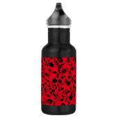 Black Red Gothic Floral Water Flacon met naam Waterfles (Rechts)