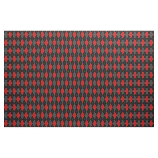 Black Red Gray Argyle Pattern Stof (Yard (91,4 cm))