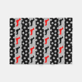Black Red Gray Dachshund Fleece Blanket (Voorkant (Horizontaal))