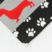 Black Red Gray Dachshund Fleece Blanket (Hoek)