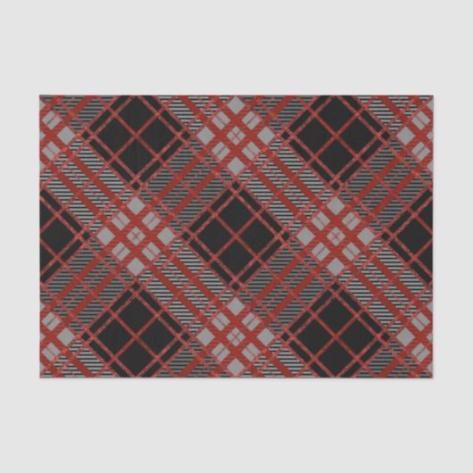 BLACK RED GRAY HALLOWEEN PLAID PATTERN TISSUEPAPIER (Voorkant)