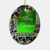 BLACK RED GREEN ART NOUVEAU GEMSTONE MONOGRAM KERAMISCH ORNAMENT (Rechts)