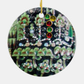 BLACK RED GREEN ART NOUVEAU GEMSTONE MONOGRAM KERAMISCH ORNAMENT (Achterkant)