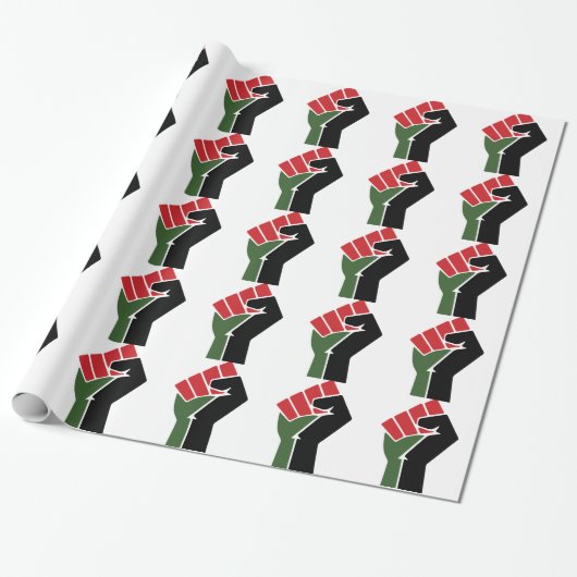 Black Red Green Fist Cadeaupapier (Uitgerold)