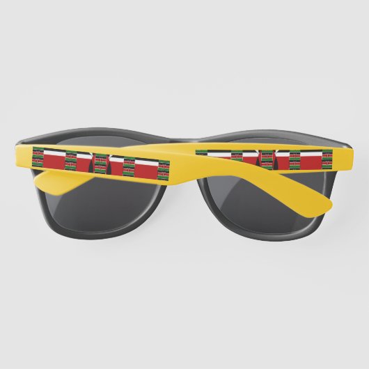 Black Red Green-Shades Kenya Bottom-up Flag Sungla Zonnebrillen (Achterkant)