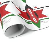 Black Red Green Star Kenya Safari Cadeaupapier (Rol Hoek)