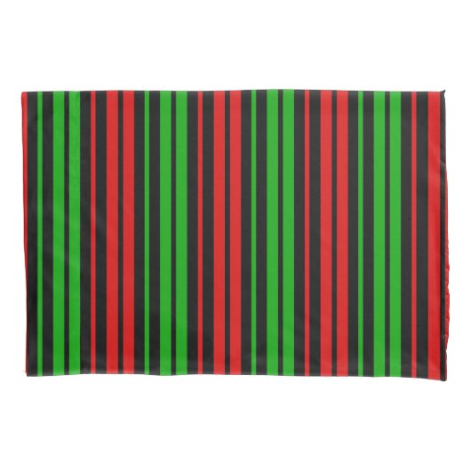 Black Red Green Stripes Pattern   Kussensloop (Voorkant)