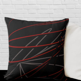 Black Red Grey Modern Elegant Abstract Kussen