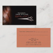 Black Red Hair Salon Appointment Visitekaartje Afsprakenkaartje (Voorkant / Achterkant)