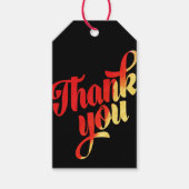 Black Red Hand Lettering Font Dank je cadeau Label Cadeaulabel (Voorkant)