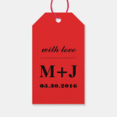 Black Red Hand Lettering Font Dank je cadeau Label Cadeaulabel (Achterkant)