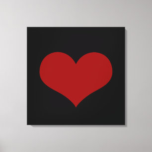 Black Red Heart Canvas Afdruk