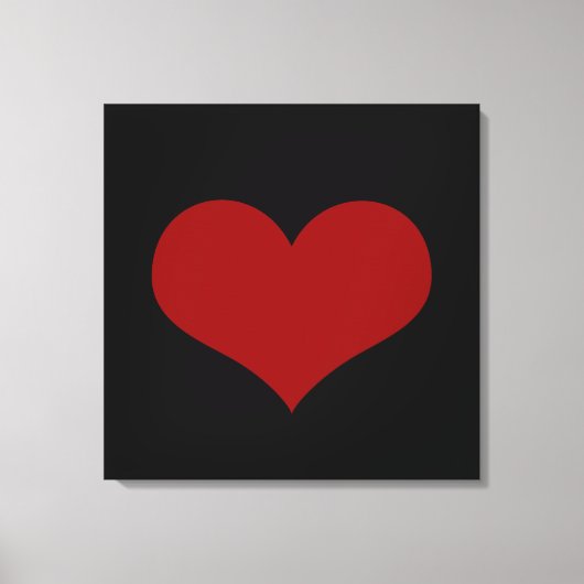 Black Red Heart Love Canvas Afdruk (Voorkant)