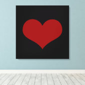 Black Red Heart Love Canvas Afdruk (Insitu (Houten vloer))