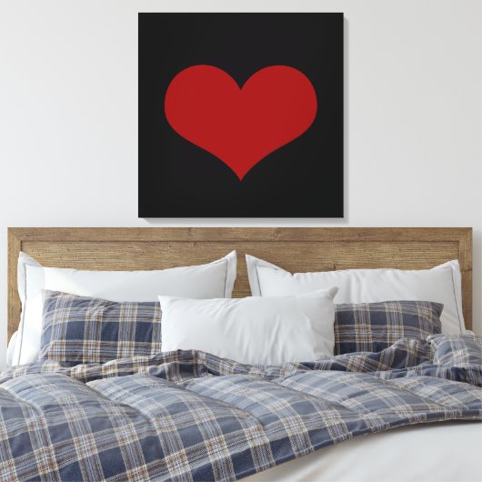 Black Red Heart Love Canvas Afdruk (Insitu (Slaapkamer))