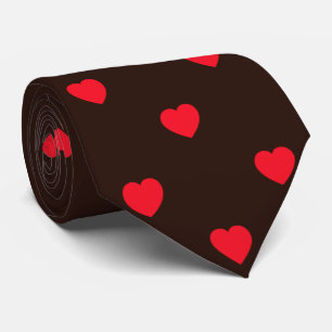 Black Red Heart Print Mannen Stropdas