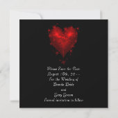 Black Red Heart Red de datum van de bruiloft Save The Date (Achterkant)