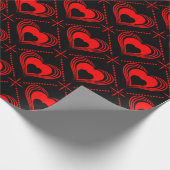 Black & Red Hearts Pattern Valentijn Cadeaupapier (Hoek)