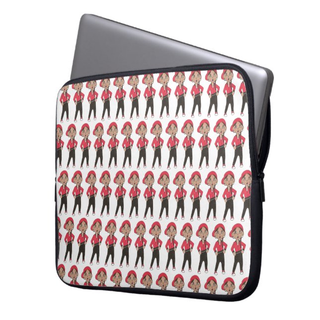 Black Red Hip Hop Dancer Teacher Overweging Laptop Sleeve (Voorkant Links)