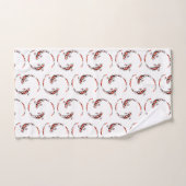 Black & Red Japan Koi Fish Artistic Pattern Bad Handdoek (Handdoek)