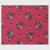 BLACK RED JESTER MASK Carnival Masquerade Party Cadeaupapier (Vlak)