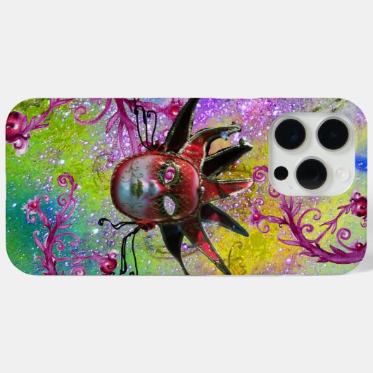 BLACK RED JESTER MASK Masquerade Paars Green Case-Mate iPhone Case (Achterkant (horizontaal))