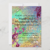 BLACK RED JESTER MASK Masquerade Party Blue Gold Kaart (Achterkant)