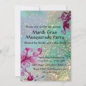 BLACK RED JESTER MASK, Masquerade Party Blue Kaart (Achterkant)