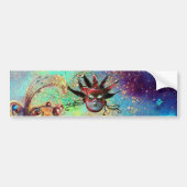 BLACK RED JESTER MASK, Masquerade Party Bumpersticker (Voorkant)