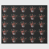 BLACK RED JESTER MASK, Masquerade Party Cadeaupapier (Vlak)