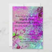 BLACK RED JESTER MASK, Masquerade Party Gold Kaart (Achterkant)