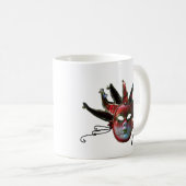 BLACK RED JESTER MASK, Masquerade Party Koffiemok (Voorkant rechts)