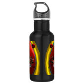 BLACK RED JESTER MASK, Masquerade Party Monogram Waterfles (Achterkant)