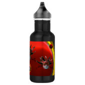 BLACK RED JESTER MASK, Masquerade Party Monogram Waterfles (Rechts)