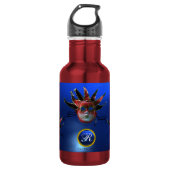 BLACK RED JESTER MASK, Masquerade Party Monogram Waterfles (Voorkant)
