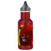 BLACK RED JESTER MASK, Masquerade Party Monogram Waterfles (Links)