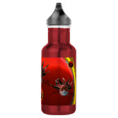 BLACK RED JESTER MASK, Masquerade Party Monogram Waterfles (Rechts)
