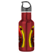 BLACK RED JESTER MASK, Masquerade Party Monogram Waterfles (Achterkant)