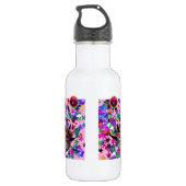 BLACK RED JESTER MASK, Masquerade Party Monogram Waterfles (Achterkant)