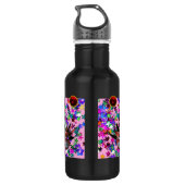 BLACK RED JESTER MASK, Masquerade Party Monogram Waterfles (Achterkant)