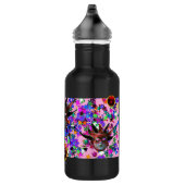 BLACK RED JESTER MASK, Masquerade Party Monogram Waterfles (Rechts)