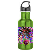 BLACK RED JESTER MASK, Masquerade Party Monogram Waterfles (Voorkant)