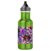 BLACK RED JESTER MASK, Masquerade Party Monogram Waterfles (Rechts)