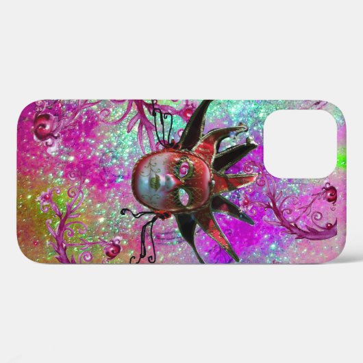 BLACK RED JESTER MASK Masquerade Party Paars Blue Case-Mate iPhone Case (Achterkant (horizontaal))