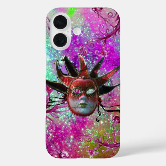 BLACK RED JESTER MASK Masquerade Party Paars Blue Case-Mate iPhone Case (Achterkant)